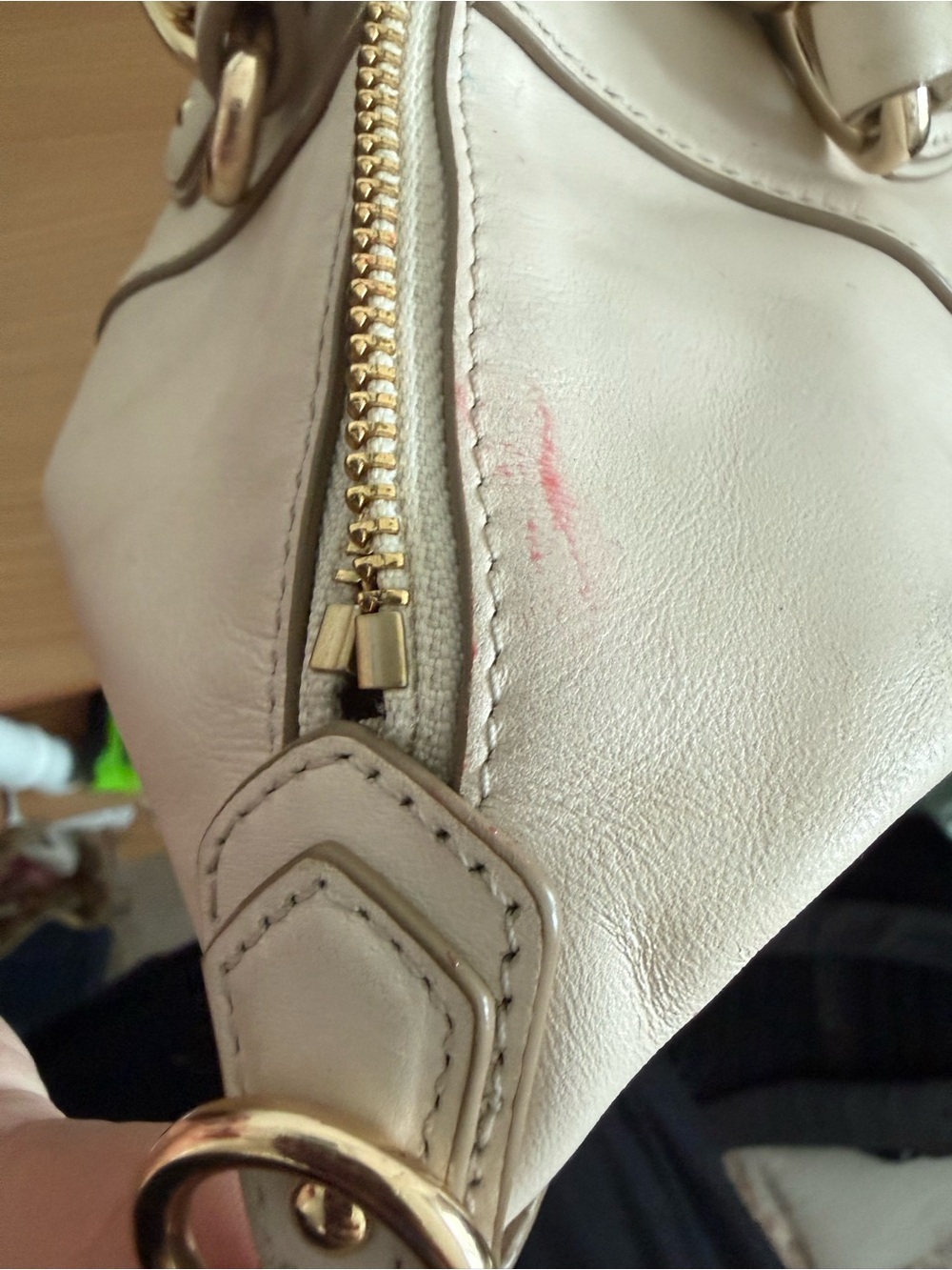 Coach Cream Leather Satchel with Gold Hardware - Picture 7 of 9